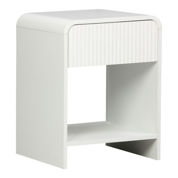 Nightstand Lemperto MDF in white color 40x40x53cm