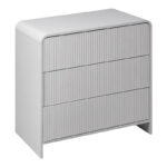 Zeplen MDF chest of drawers in white 80x40x75cm - Image 3