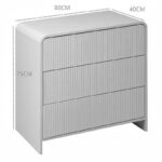 Zeplen MDF chest of drawers in white 80x40x75cm - Image 5