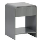 Nightstand Lemperto MDF in grey color 40x40x53cm