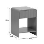Nightstand Lemperto MDF in grey color 40x40x53cm - Image 6