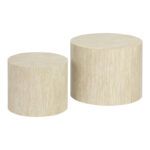 Side tables 2pcs Zonar MDF in travertine look