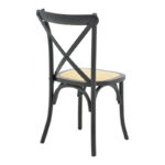 Dylon stackable chair black beech wood-natural rattan seat 48x52x89cm - Image 2