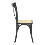 Dylon stackable chair black beech wood-natural rattan seat 48x52x89cm - Image 3