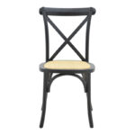 Dylon stackable chair black beech wood-natural rattan seat 48x52x89cm - Image 4