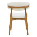 Ubene chair rubberwood in walnut-boucle fabric in white shade 51x56x79cm - Image 5