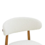 Ubene chair rubberwood in walnut-boucle fabric in white shade 51x56x79cm - Image 6
