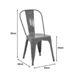 Utopia chair metal in olive green color 44x44x85cm - Image 2