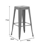 Bar stool Utopia metal in green color 42x42x76cm - Image 2