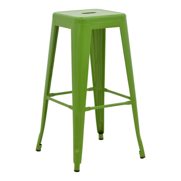 Bar stool Utopia metal in green color 42x42x76cm
