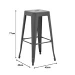 Bar stool Utopia metal in anthracite color 42x42x76cm - Image 2