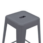 Bar stool Utopia metal in anthracite color 42x42x76cm - Image 4