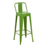Bar stool with backrest Utopia metal green 42x42x97cm