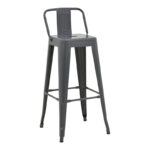 Bar stool with backrest Utopia metal anthracite 42x42x97cm