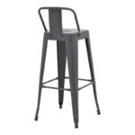 Bar stool with backrest Utopia metal anthracite 42x42x97cm - Image 3
