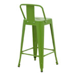 Mid-height Bar stool with backrest Utopia metal in green color 42x42x86cm - Слика 3
