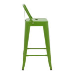 Mid-height Bar stool with backrest Utopia metal in green color 42x42x86cm - Слика 4