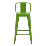 Mid-height Bar stool with backrest Utopia metal in green color 42x42x86cm - Слика 5