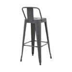 Mid-height Bar stool with backrest Utopia metal in anthracite color 42x42x86cm - Слика 3