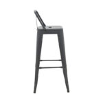 Mid-height Bar stool with backrest Utopia metal in anthracite color 42x42x86cm - Слика 4