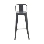 Mid-height Bar stool with backrest Utopia metal in anthracite color 42x42x86cm - Слика 5