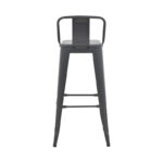 Mid-height Bar stool with backrest Utopia metal in anthracite color 42x42x86cm - Слика 6