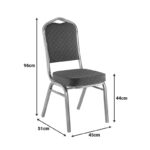 Hilton stackable conference chair fabric red-metal gold 45x51x96cm - Слика 4