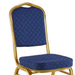 Hilton stackable conference chair fabric blue-metal gold 45x51x96cm - Image 2