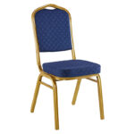 Hilton stackable conference chair fabric blue-metal gold 45x51x96cm