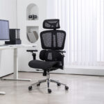 Work chair manager Jeffer mesh in black color 67x62x115-125cm - Image 4