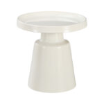 Side table Ginoze metal in white color D50x48.5cm