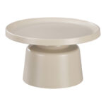 Coffee table Ginoze metal in cappuccino color D70x38cm