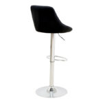 Bar stool Boronez height adjustable black pu-chrome base 47x49x112cm - Image 2