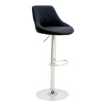 Bar stool Boronez height adjustable black pu-chrome base 47x49x112cm