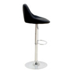 Bar stool Boronez height adjustable black pu-chrome base 47x49x112cm - Image 4