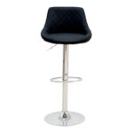 Bar stool Boronez height adjustable black pu-chrome base 47x49x112cm - Image 5