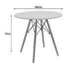 Dining table Julita MDF top white-natural color legs D80x73cm - Слика 4