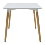 Dining table Natali MDF top white-natural color legs 80x80x76cm - Слика 2