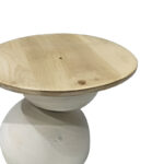 Side table Sedra Inart solid mango wood in white wash color D38x44cm - Image 2