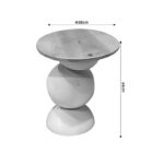 Side table Sedra Inart solid mango wood in white wash color D38x44cm - Image 4