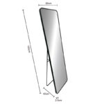 Floor mirror Jayrens Inart aluminum in silver-black 50x40x160cm - Image 2