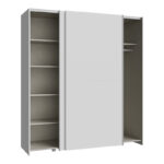 Wardrobe Noez I 2 doors with shelves in white color 170.5x61x190.5cm - Image 2