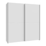 Wardrobe Noez I 2 doors with shelves in white color 170.5x61x190.5cm