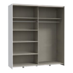 Wardrobe Noez I 2 doors with shelves in white color 170.5x61x190.5cm - Image 4