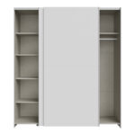 Wardrobe Noez I 2 doors with shelves in white color 170.5x61x190.5cm - Image 6
