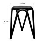 Stool Serzona pp in black color D27x45.5cm - Image 3