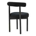 Chair Fenza black teddy fabric-beech wood legs in black color 60x54x75cm - Image 2