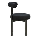 Chair Fenza black teddy fabric-beech wood legs in black color 60x54x75cm - Image 3