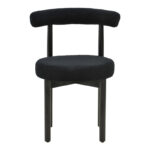 Chair Fenza black teddy fabric-beech wood legs in black color 60x54x75cm - Image 4
