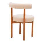 Chair Fenza beige teddy fabric-beech wood legs in walnut color 60x54x75cm - Слика 2